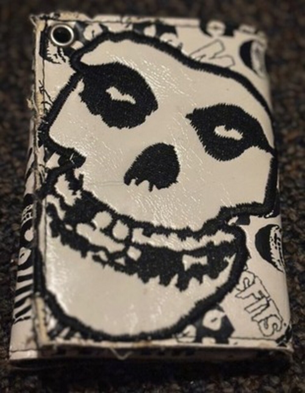 Wallet VERY RARE vintage Misfit Logo Tri-Fold Snap Shut Leather Punk Rock